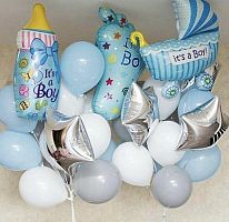 Букет шаров на выписку для мальчика купить за 1 420 грн.